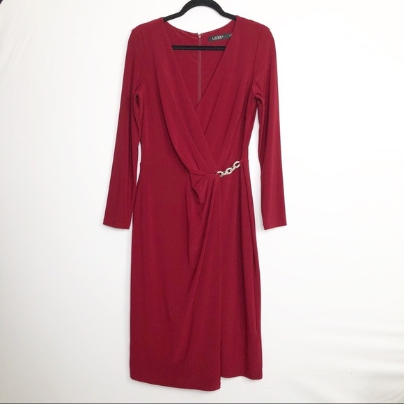 𝅺Lauren Ralph Lauren black label burgundy dress - Picture 10 of 10